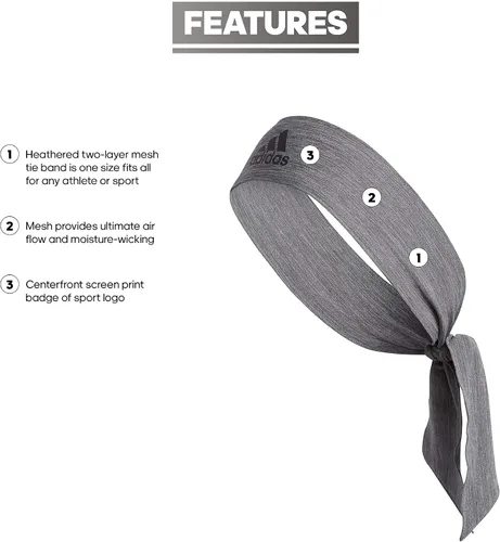Vista 2 de adidas Unisex-Adult Alphaskin Tie Headband