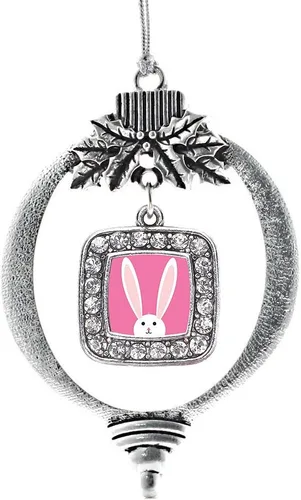 Vista 87 de Inspired Silver - Adorno con dije de reina de rodillo - Adornos navideños cuadrados de plata con joyas de circonita cúbica