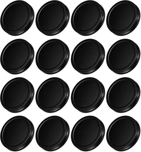 Vista 7 de uxcell 16 tapas para frascos de conserva, 2.76 pulgadas, boca regular, tapas de hojalata a prueba de fugas para conservas de cocina (negro)