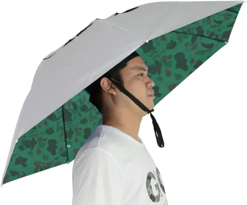 Vista 20 de Sombrero paraguas de pesca plegable ajustable, 37.4” extragrande, con manos libres, 7 nervaduras, impermeable, anti-UV, para pesca, jardinería