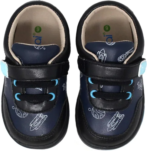 Vista 5 de Kimi Kai First Walker - Zapatillas de deporte de piel con nave espacial para niños