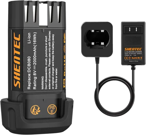 Vista 11 de Shentec Batería de 1500mAh 8V compatible con DEWALT DCB080