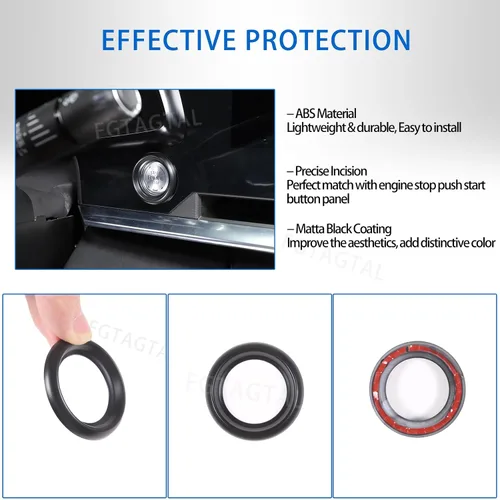 Vista 4 de Cubierta de botón de arranque de parada del motor para Chevrolet Corvette C8 Stingray 2020-2024, accesorios de anillo de arranque de encendido ABS