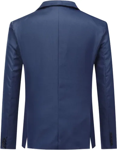 Vista 17 de YUNCLOS Chaqueta blazer casual de 1 botón con solapa con muescas para hombre