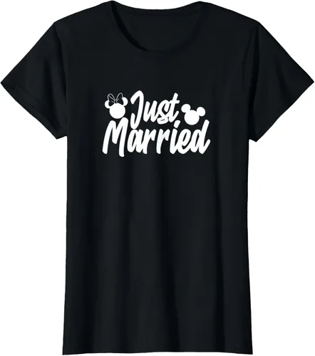 Vista 22 de Disney Mickey & Friends Mickey & Minnie Just Married Lyrics Camiseta Negro