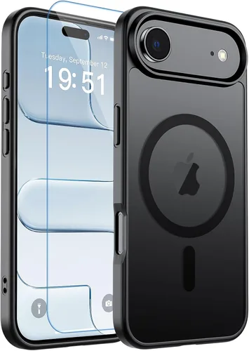 Vista 404 de zapica Funda magnética para iPhone Air, con protector de pantalla de vidrio templado, compatible con MagSafe, translúcida mate, a prueba de golpes