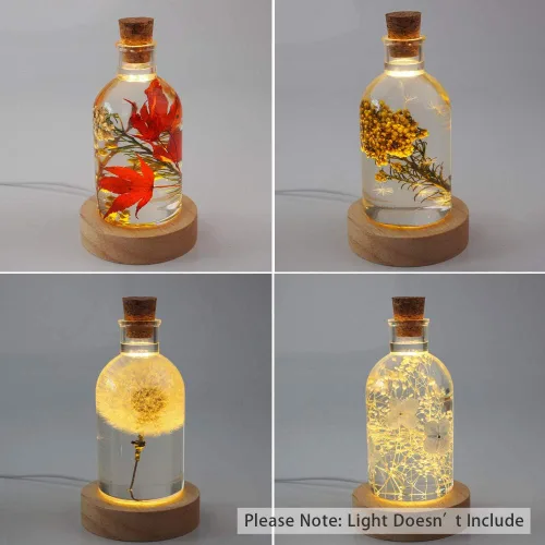 Vista 5 de Molde de resina para pantalla de lámpara con 10 tapones de madera, moldes de silicona con forma de botella creativa para fundición de resina epoxi