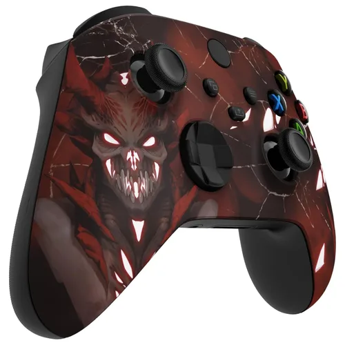 Vista 6 de eXtremeRate Glow in Dark Shell for Xbox Series X & S Controller - Unleash Your Style - Scarlet Demon Custom Acessories Skin Front Housing Cover for
