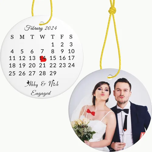 Vista 11 de Adornos personalizados para la primera Navidad del bebé, adornos colgantes de cerámica con foto de bebé, regalo de recuerdo para bebé recién nacido