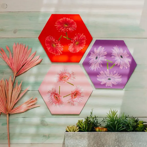 Vista 4 de Espacios hexagonales de madera sin terminar de 12 pulgadas, paquete de 1 recorte hexagonal para formas de madera artesanal y decoración de panal