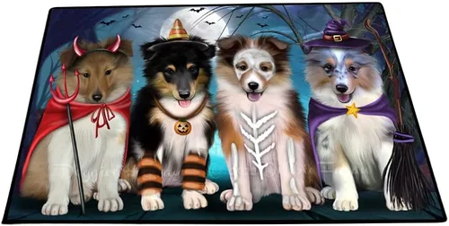 Vista 29 de Doggie of the Day Shetland Sheepdogs Floor Mat - Carnival Kissing Booth - Best Dog Doormat - Protector Decor - Unique Portrait Art - Premium Quality