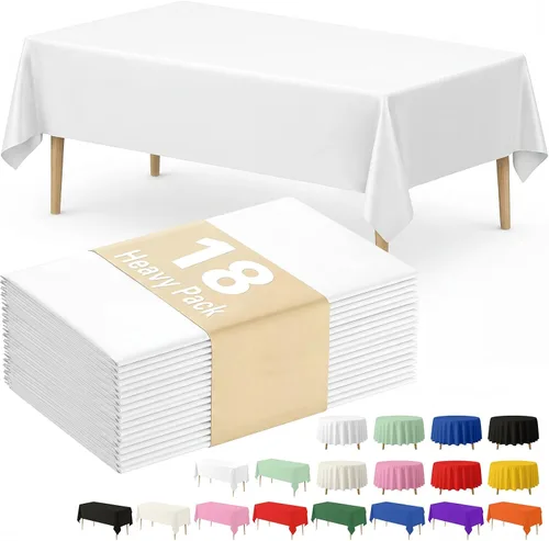 Vista 41 de Fixwal Mantel de plástico negro desechable de 54 x 108 pulgadas, mantel rectangular impermeable, paquete de 5 para graduación, decoración de fiesta