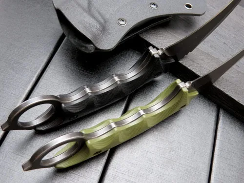 Vista 5 de Gtkii Cuchillo de garra Gtk111, hoja de acero D2, mango antideslizante G10, funda Kydex, afilado, campamento al aire libre, caza, herramienta EDC