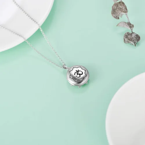 Vista 4 de Sunflower Locket That Hold Pictures 925 Sterling Silver Flower Necklace Sunshine Rose Flower Pendant Necklace for Women