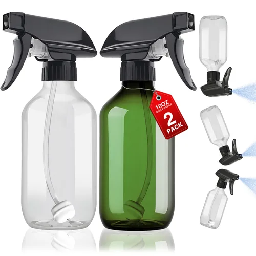 Vista 8 de AMORIX Botellas de Spray Plásticas 360° Botella de Agua para Limpieza 10 oz/300 ml Botella de Spray Invertida Pequeña Botella de Chorro con Boquilla