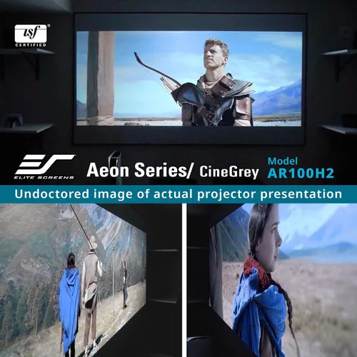 Vista 4 de Elite Screens - Serie Aeon Material CineGrey Blanco