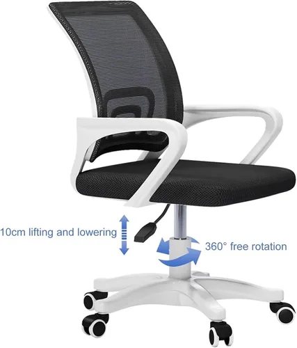 Vista 2 de Ergonomic Office Chair with Back Support, Extended Armrest Design Comfy Desk Chairs with Thickened Cushion and Stable Chassis, Comfortable Fit to