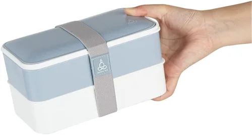 Vista 14 de Restaurantware -Bento Tek - Lonchera apilable de 40.5 onzas, 1 contenedor reutilizable para adultos – con utensilios, taza de salsa incluida, caja
