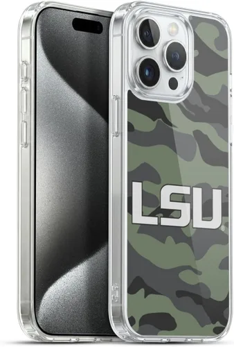 Vista 100 de Head Case Designs Funda de gel suave con licencia oficial de la Universidad Estatal de Louisiana LSU Camou compatible con Apple iPhone 7 Plus/iPhone