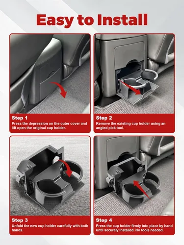 Vista 5 de Portavasos de consola compatible con Nissan Pathfinder 2005-2012, Nissan Xterra 2005-2015, Nissan Frontier 2005-2019. Reemplaza 96965-ZP00C