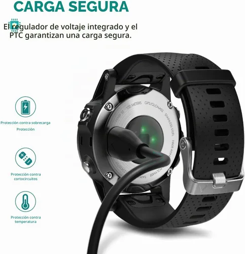 Vista 5 de TUSITA Cable de carga/datos de enchufe USB-C compatible con Garmin Watch, 1M, paquete de 2
