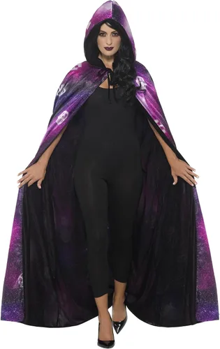 Vista 6 de Smiffys - 45118 - Cabo Deluxe Reversible Galaxy Ouija - Negro y Morado - Talla única