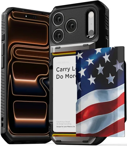Vista 8 de VRS DESIGN Damda Glide Pro - Funda para iPhone 12 Pro Max, con [4 tarjetas] Premium Robusta [Semiautomática] Funda para tarjeta de crédito