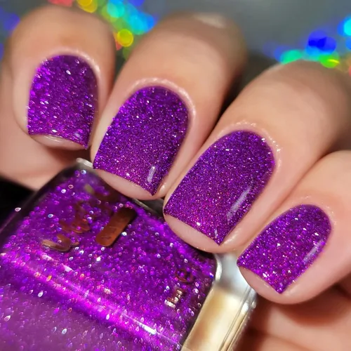 Vista 6 de Whats Up Nails - Plumingo Party Flash - Esmalte de uñas reflectante granate con dúocromo iridiscente brillante púrpura brillante barniz de esmalte