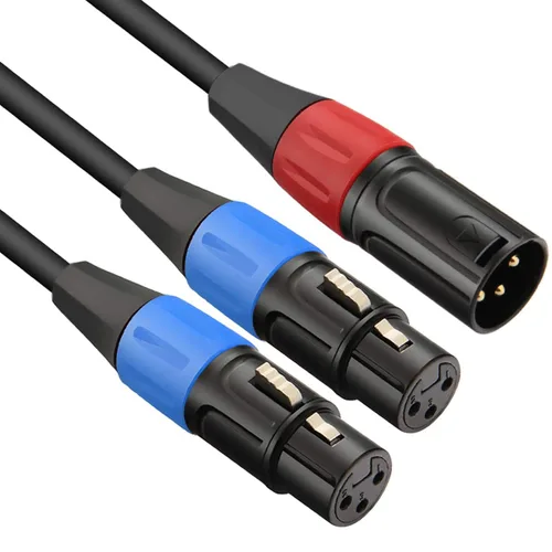Vista 8 de Cable divisor XLR, XLR macho a 2 XLR hembra cable de micrófono, 1.6 pies