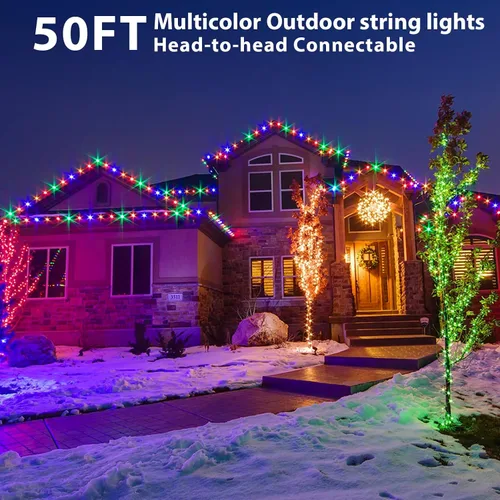 Vista 6 de 100 luces LED de 15 metros de bolas de Navidad redondas G30 al aire libre, luces de bolas pequeñas de Navidad redondas G30, impermeables