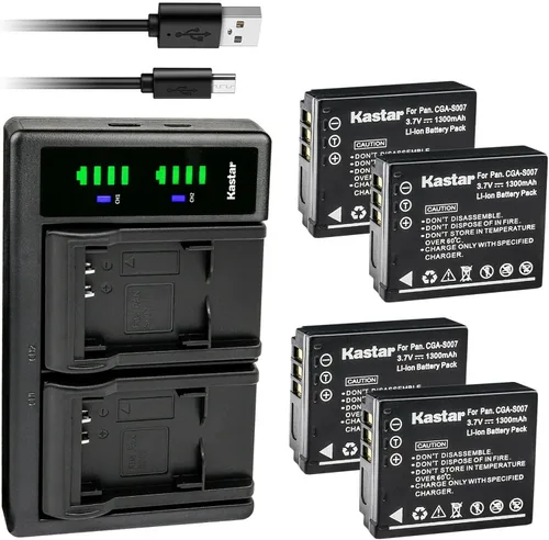 Vista 7 de Kastar CGA-S007 LTD2 Cargador de batería USB compatible con Panasonic CGA-S007 CGA-S007A CGA-S007A/1B CGA-S007E, CGR-S007, DMW-BCD10, Panasonic