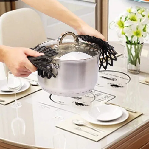 Vista 5 de ME.FAN Salvamanteles de silicona – Almohadillas calientes de cocina para ollas y platos – Salvamanteles aislados para tetera – Flexible, duradero