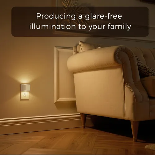 Vista 4 de L LOHAS LED - Luces nocturnas enchufables en la pared con 3CCT ajustable (1600K/3000K/5000K), luz nocturna de 1W enchufable en la pared, sensor