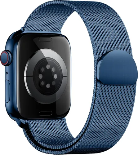 Vista 17 de QOKNUL Compatible with Apple Watch Bands for Women Men Stainless Steel Negro