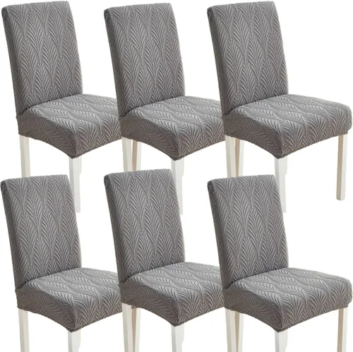 Vista 12 de Juego de 6 fundas elásticas para sillas – Fundas extraíbles para sillas de comedor, fundas protectoras de terciopelo lavables a prueba de polvo