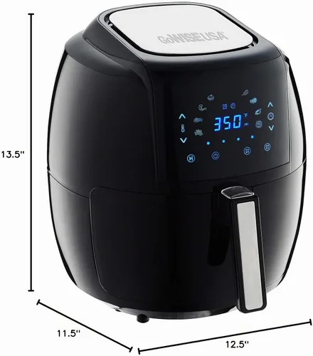 Vista 7 de GoWISE USA - Freidora de aire digital 8 en 1 de 1700 vatios 5.8 cuartos de galón con libro de recetas, color negro