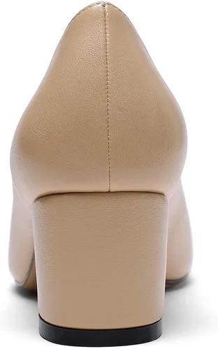 Vista 6 de Eldof Zapatos de vestir clásicos de 2 pulgadas con punta redonda para mujer con tacón bajo grueso para bodas fiestas oficina oficina zapatos