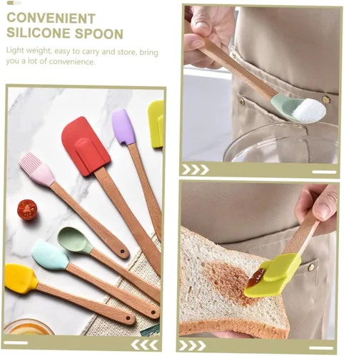 Vista 5 de Boys and Girls Mini Silicone Baking Utensil Set with Scraper Brush Spatula