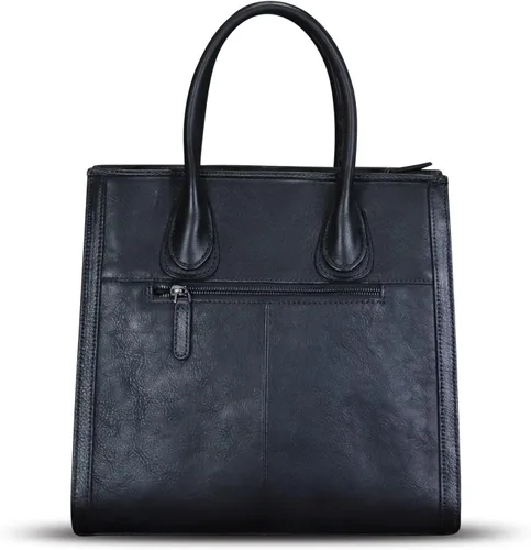 Vista 4 de Bolso de cuero genuino para mujer, bolso de cuero en relieve, bolso de mano con asa superior, bolso cruzado de trabajo