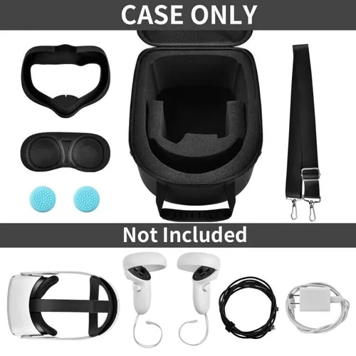 Vista 2 de Funda de transporte compatible con Oculus for Quest 2 Advanced Auriculares de realidad virtual todo en uno, caja para auriculares