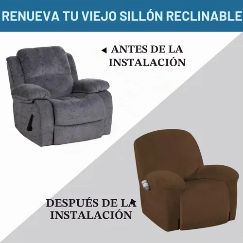 Vista 7 de H.VERSAILTEX Fundas elásticas para sillón reclinable, Funda para silla reclinable, Funda para sofá, 1 pieza, moderna, de terciopelo, elegante Marrón
