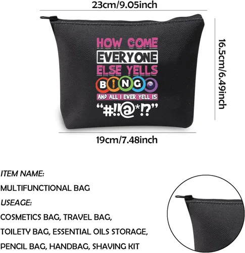 Vista 2 de WCGXKO Bolso divertido del regalo del jugador del bingo del amante del juego de la bolsa de la cremallera del, CÓMO LLEG, Cremallera