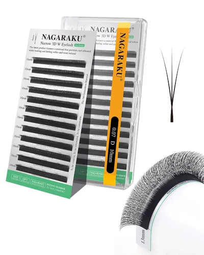 Vista 217 de NAGARAKU Extensiones de pestañas prefabricadas en abanico 3D W 0.05 C 0.315 0.05-C 3D W