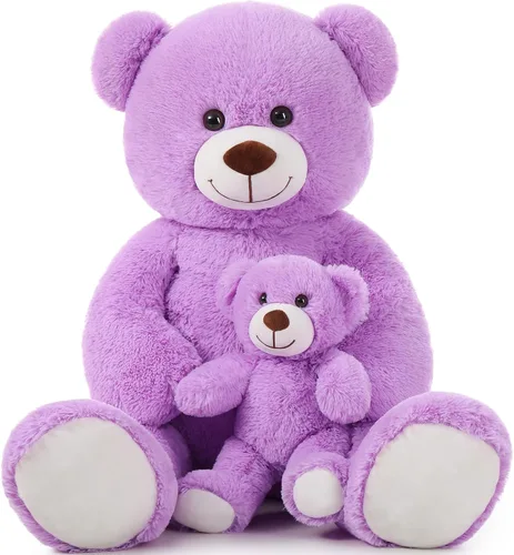 Vista 13 de MorisMos Oso de peluche gigante con corbata de 4 pies, 47 pulgadas, oso de peluche grande clásico, regalo para novia novio en cumpleaños, azul
