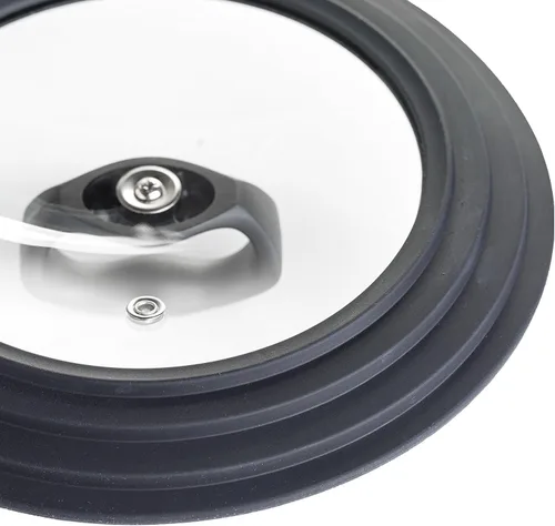 Vista 2 de Ecolution Tapa universal para ollas y sartenes, se adapta a utensilios de cocina de 6 a 8 pulgadas, tapa de repuesto de vidrio templado con borde