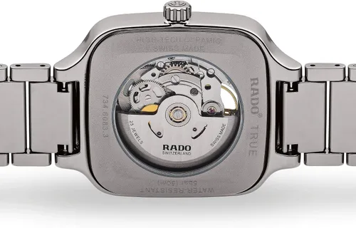 Vista 2 de Rado True Square - Reloj automático suizo con correa de cerámica 21 modelo R27083202 color plateado Plateado Reloj automático