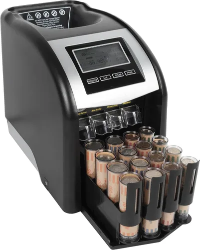 Vista 7 de Royal Sovereign Contador/clasificador eléctrico de monedas de 4 filas con tecnología patentada antiatascos y pantalla de conteo digital (FS-44N)