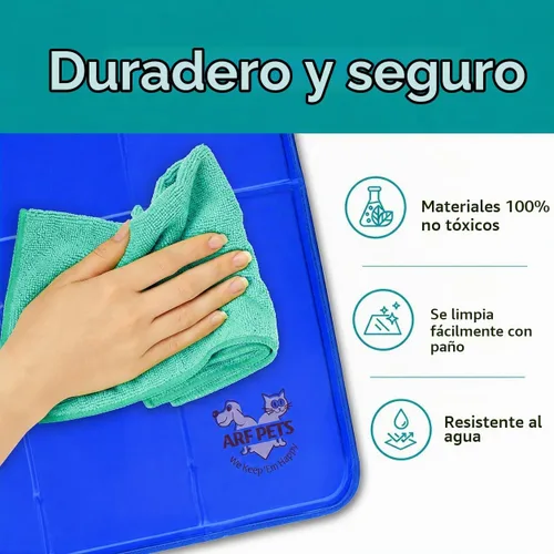 Vista 4 de Arf Pets Alfombrilla de enfriamiento para perros – Almohadilla de gel de auto-enfriamiento para camas, perreras y jaulas Duradera, no tóxica