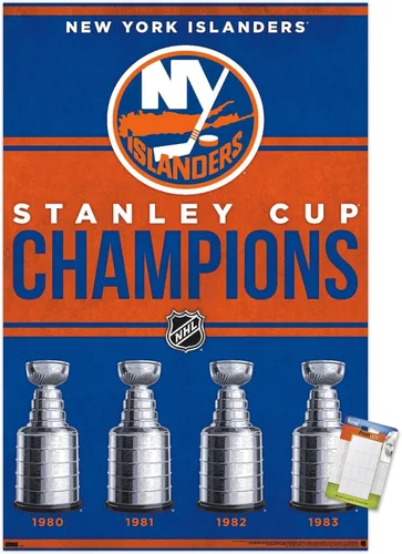 Vista 12 de Trends International NHL New York Islanders - Póster de pared Champions 23, 22.4 pulgadas de largo x 14.7 pulgadas, versión enmarcada en madera
