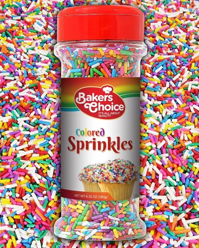 Vista 10 de Bakers Choice - Gránulos arcoíris para hornear, chispas Rainbow Jimmies para coberturas de helado, sin lácteos, Kosher de 10 onzas